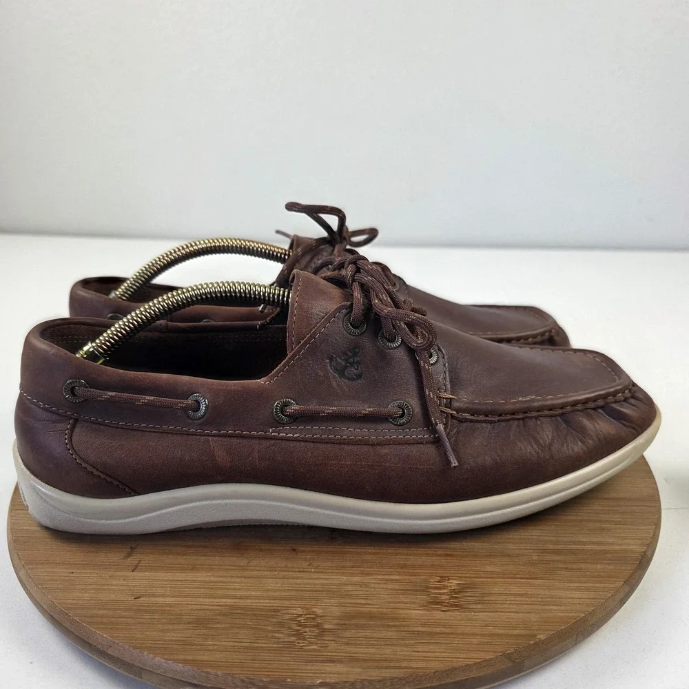 SAS Shoes Mens Size 12 Brown Leather Boat Casual Comfort TriPad Deck USA
